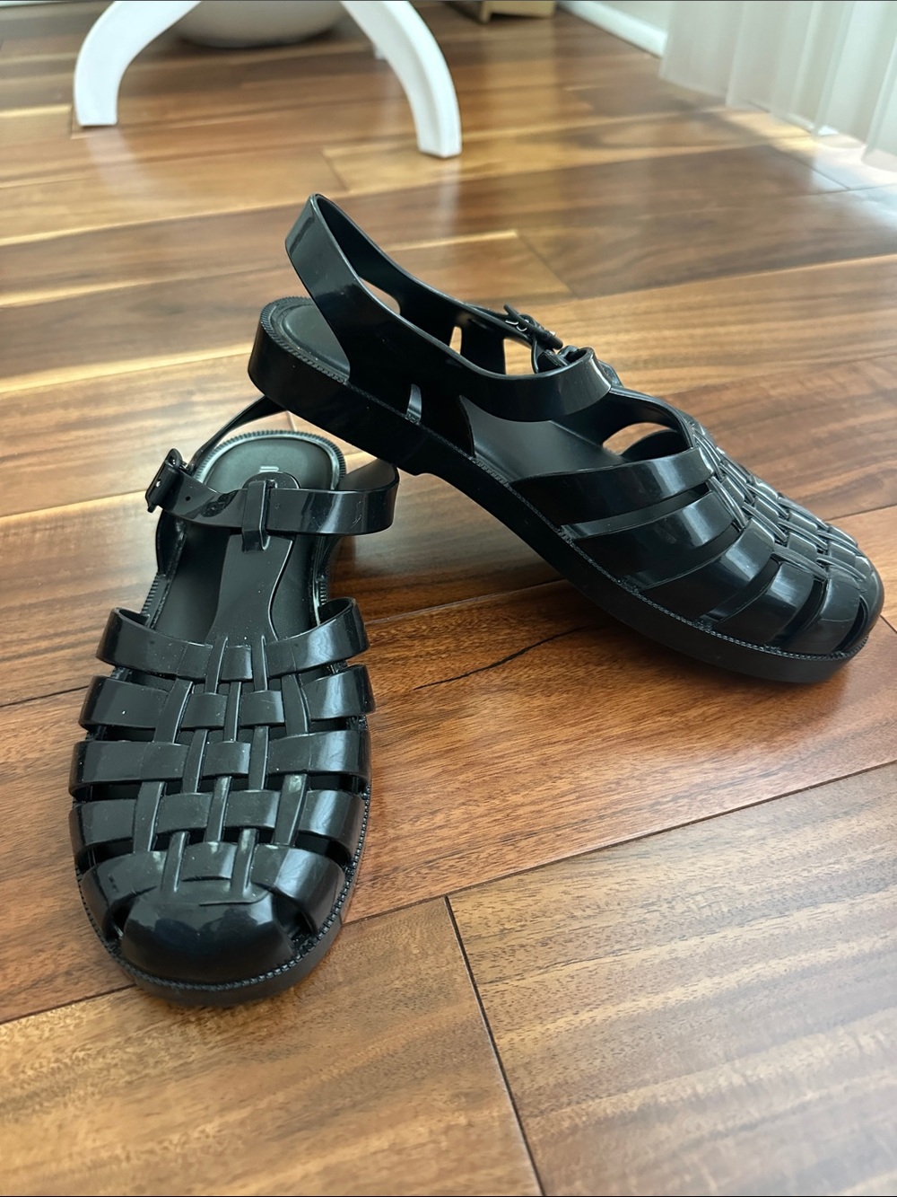 MELISSA LADIES BLACK FISHERMAN GLOSS JELLY SANDALS SIZE 8 - Picture 2 of 8